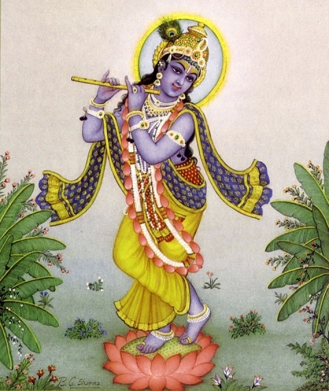 Kṛṣṇa’s “three-bend” pose